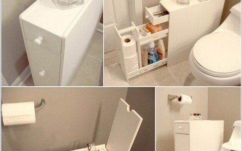 Phòng tắm nhỏ đến mấy cũng vẫn gọn gàng nhờ mẹo lưu trữ thông minh này