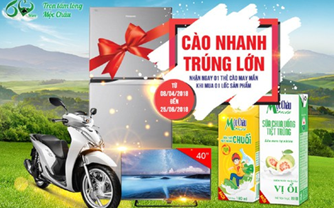 Mộc Châu Milk trao giải cho người may mắn tham gia chương trình "Cào nhanh trúng lớn"