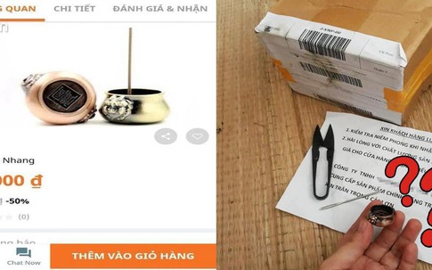 Mua lư cắm nhang giá 10.000 đồng trên mạng, cô gái được phen "hú hồn" khi mở thùng hàng ra
