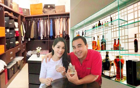 Hé lộ căn phòng thay đồ ngăn nắp, ngập tràn hàng hiệu của vợ chồng MC Quyền Linh Dạ Thảo