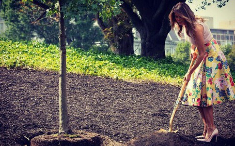 Bà Melania Trump gây tranh cãi khi mặc đồ xa xỉ đi trồng cây