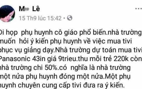 Đưa thông tin tiền trường lên Facebook, phụ huynh bị công an mời làm việc