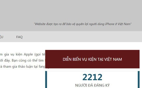 Đã có hàng nghìn khách hàng Việt tham gia... kiện Apple