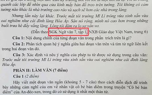 Sai sót đề thi Ngữ văn lớp 8 ở Thái Bình: Lãnh đạo Phòng Giáo dục xin nhận lỗi