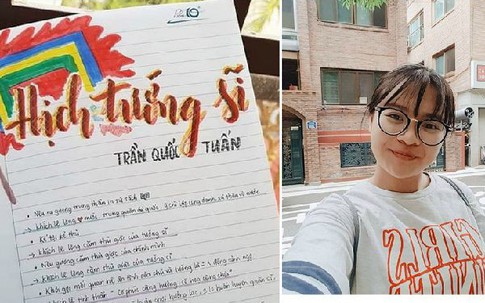 Nữ sinh lớp 9 sáng tạo đầu đề bài văn bằng tranh vẽ sống động