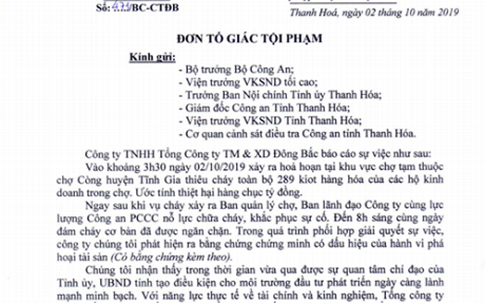 Nghi ngờ chợ Còng bị phóng hỏa, chủ đầu tư làm đơn tố giác tội phạm