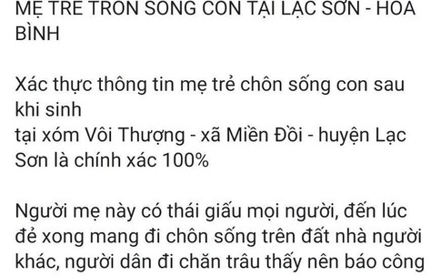 Người đăng tin bịa đặt “mẹ chôn sống con” ở Hòa Bình có bị xử lý hình sự?