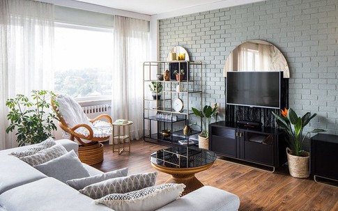 Căn hộ tầng cao có nội thất đơn giản nhưng đẹp không tì vết