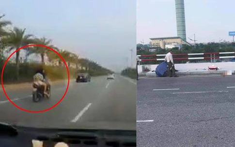 Rùng mình cảnh hai người phụ nữ bị tai nạn khi điều khiển xe máy ôm cua với tốc độ cao gần sân bay Nội Bài