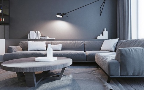 Bạn sẽ hối hận nếu không sử dụng gam màu xám khi muốn nâng tầm sang trọng cho phòng khách