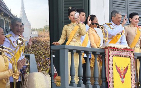 Quốc vương Thái Lan cùng gia đình ra mắt công chúng, kết thúc lễ đăng quang kéo dài 3 ngày nhưng đây mới là nhân vật 'chen ngang' hồn nhiên nhất trong suốt sự kiện