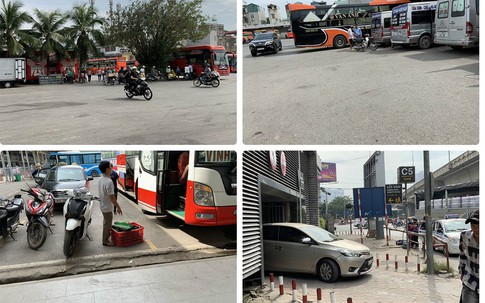 Hà Nội: Ô tô, mô tô thoải mái rú ga, tạt đầu xe khách ngay trong bến xe Nước Ngầm