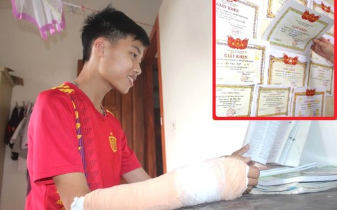 Chuyện ít biết về nam sinh Hải Dương đỗ thủ khoa lớp 10 bị gãy tay trước ngày thi