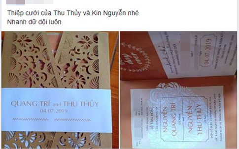 Xôn xao thông tin Thu Thủy 'cưới chạy bầu' vì lộ thiệp cưới chỉ 3 ngày sau khi được tình trẻ cầu hôn?