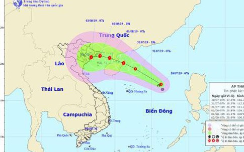 Áp thấp nhiệt đới khả năng mạnh thành bão đi vào đất liền Việt