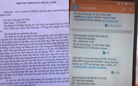 Gia đình nghèo khó bị lừa rút mất hơn 30 triệu tiền quyên góp hỗ trợ