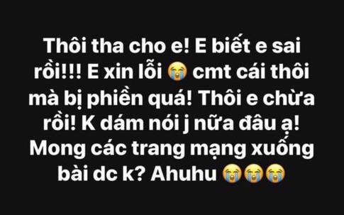 Trà My Idol đăng đàn xin lỗi vì tuyên bố hủy kết bạn và lên án Thu Thủy không biết bảo vệ con
