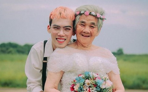 Bộ ảnh ‘Nội tôi mặc váy cưới’ gây thích thú với ‘cô dâu’ 88 tuổi