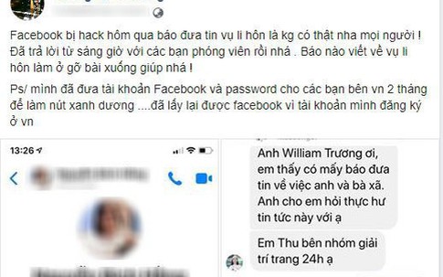 Sau tin đồn ly hôn gây sốc, Trương Minh Cường đăng ảnh hạnh phúc bên vợ con, cho biết mới lấy lại được facebook vừa bị hack