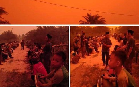 Những đợt cháy rừng tồi tệ khiến bầu trời ở Indonesia chuyển màu đỏ như máu