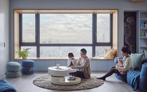 Căn hộ màu xanh đậm có cách sắp đặt nội thất khoa học tuyệt vời