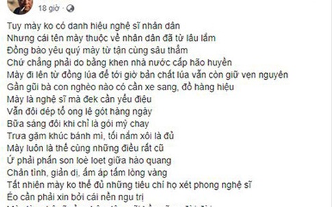 Được ông xã NSND Hồng Vân khen là nghệ sĩ của toàn dân, MC Quyền Linh khiêm tốn: 'Mãi là nghệ sĩ ruộng nhé bạn hiền'