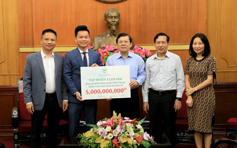 Ecopark ủng hộ đồng bào nghèo miền Trung 5 tỷ đồng khắc phục hậu quả bão lũ