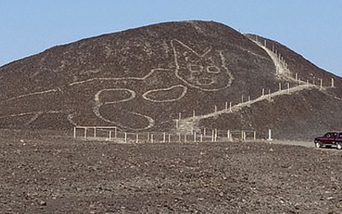 Bí ẩn hình vẽ con mèo 2.200 năm trên sườn núi Peru