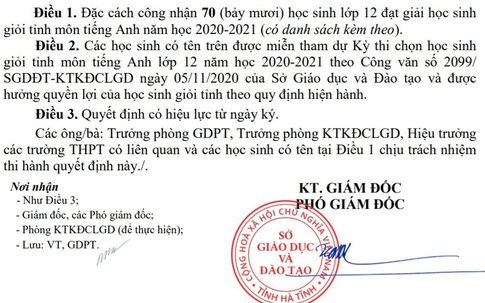 Hà Tĩnh công nhận học sinh IELTS 6.5 sẽ đạt học sinh giỏi cấp tỉnh liệu có bất cập?