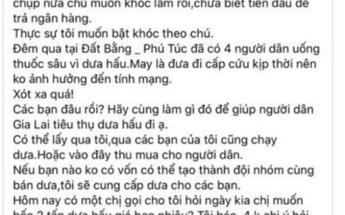 Người phụ nữ ở Gia Lai tung tin 4 người tự tử trên Facebook để bán dưa hấu