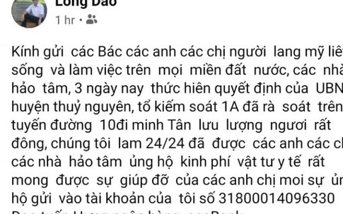 Hải Phòng: Xôn xao thông tin Bí thư chi bộ thôn kêu gọi ủng hộ vật chất và tuyển dụng người trực chốt dịch COVID-19
