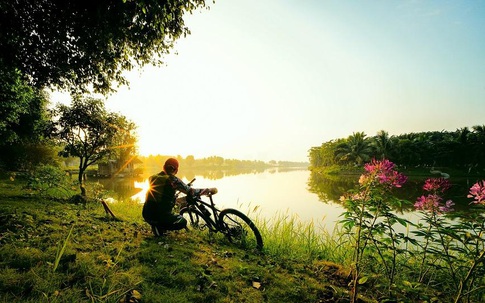 Ngắm bình minh đẹp tựa tranh vẽ tại khu đô thị xanh Ecopark