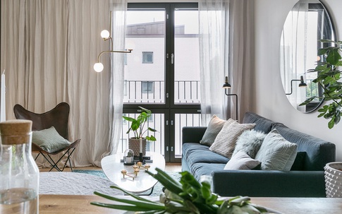 Căn hộ 47m² đẹp như một bức tranh với sắc xanh chủ đạo ai nhìn cũng thấy mát mắt