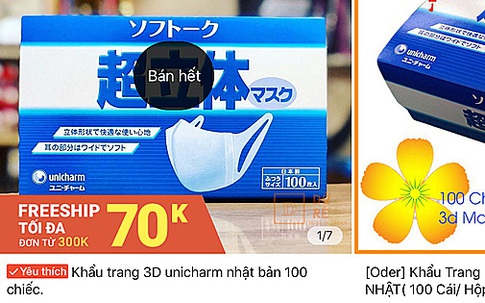 5,5 triệu đồng một hộp khẩu trang Nhật