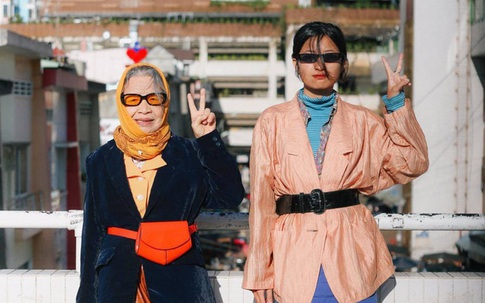 Bà nội U90 cùng cháu gái chụp bộ ảnh thời trang 'chất lừ'