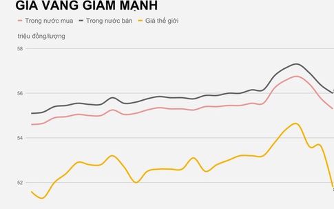 Người mua vàng lỗ 1,6 triệu/lượng sau hai ngày