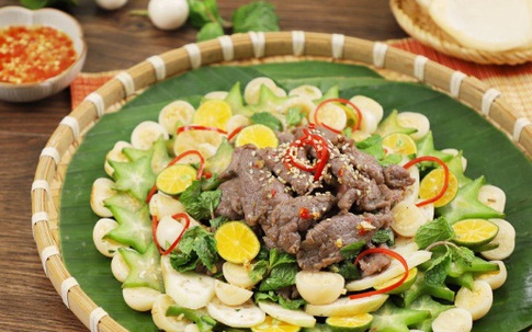 Mách chị em cách làm nộm thịt bò: Hương vị chua ngọt, ăn cùng phồng tôm thì hết ý!