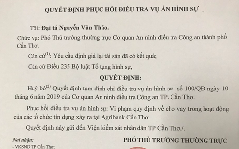 Phục hồi điều tra 'đại án' 1.000 tỉ đồng ở Cần Thơ