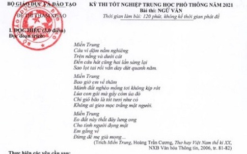 Đề thi tham khảo 7 môn thi tốt nghiệp THPT năm 2021 có cấu trúc như thế nào?