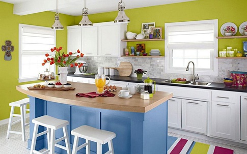 Biến đảo bếp nhạt nhòa thành điểm nhấn trang trí ấn tượng