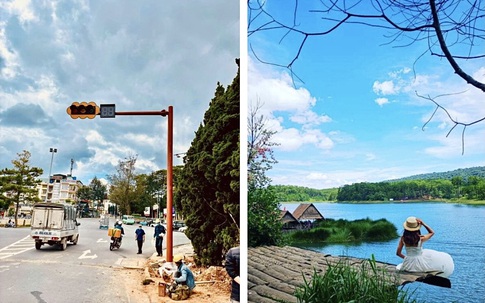 Đà Lạt thật lạ, đến đèn giao thông cũng đẹp và mời gọi