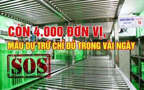 Kho máu lớn nhất cả nước sắp cạn kiệt