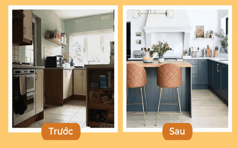 "Lột xác" căn bếp cũ thành nơi đầy đủ tiện ích, thay đổi toàn bộ không gian đến 180 độ