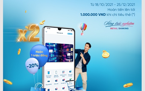 Hoàn 20% giá trị chi tiêu với thẻ tín dụng nội địa VietinBank 2Card Napas