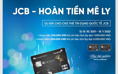 Mở thẻ VietinBank JCB hoàn tiền ngay