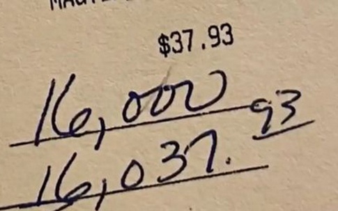 Khách tip nhà hàng 16.000 USD vì thấy nhân viên 'làm việc vất vả'