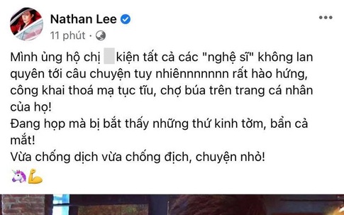 Nathan Lee tuyên bố "gắt": Ủng hộ kiện những nghệ sĩ công khai thóa mạ tục tĩu, chợ búa