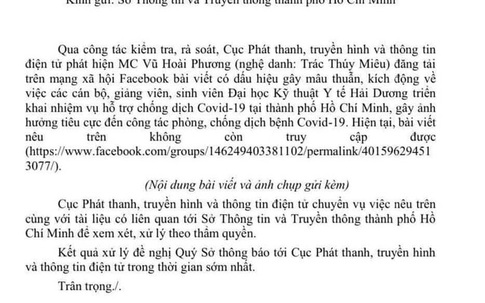 Trác Thúy Miêu bị xem xét, xử lý vì dòng trạng thái liên quan tới công tác chống dịch Covid-19?