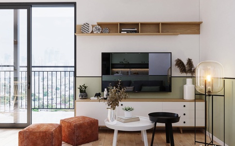 Căn hộ 71m² "hạ gục" mọi ánh nhìn nhờ điểm nhấn dịu dàng với màu xanh oliu ở Hà Nội