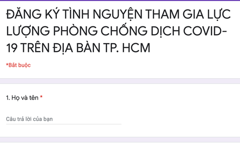 Hơn 2 ngàn tình nguyện viên đăng ký tham gia chống dịch tại TP.HCM